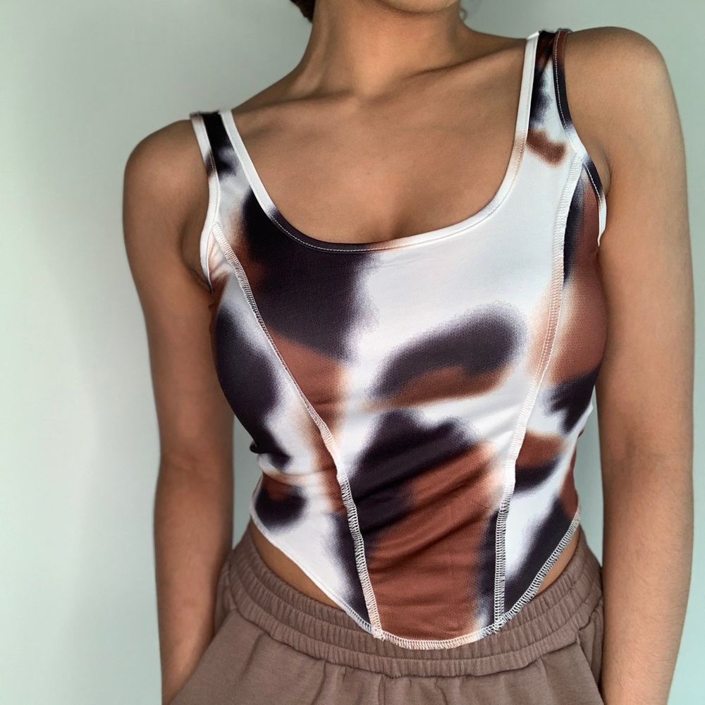 BNWT Cow Print Corset Tank